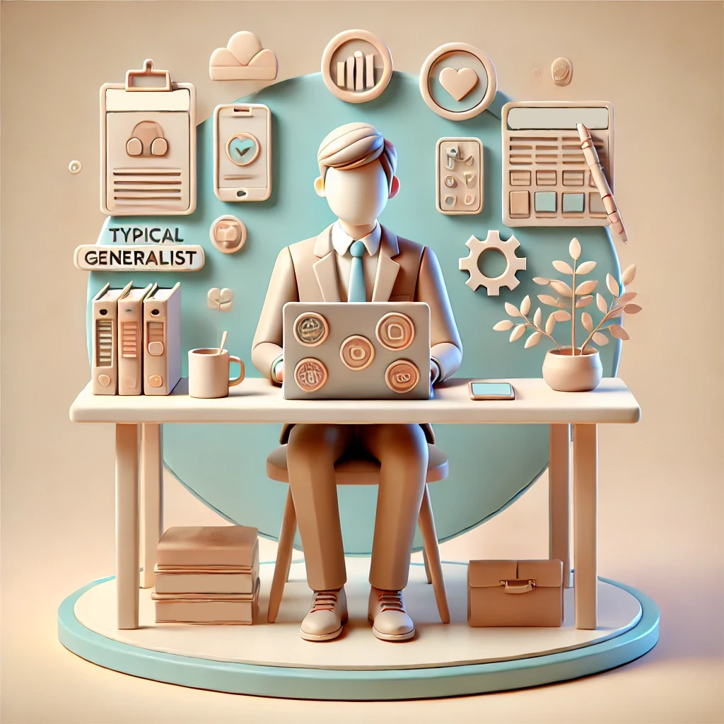 Illustration of the Generalist - Freelancers: Generalists vs. Specialists – A Guide