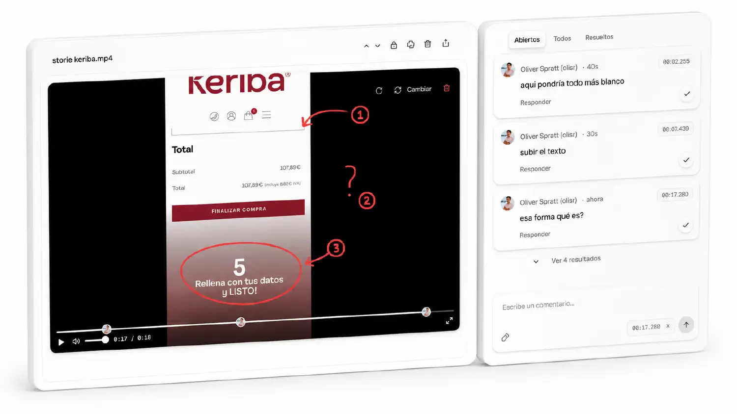 Video review and contextual comments in Polimake