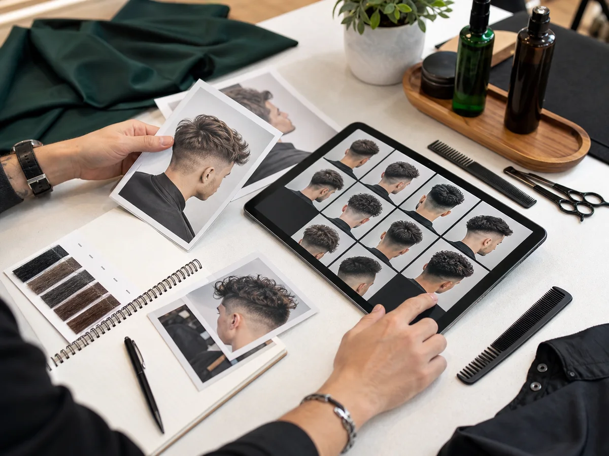 Lookbook de cortes preparado para contenido de redes sociales